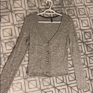 Grey waist length sweater. Light sweater.